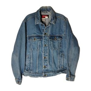 Vintage 90s Wrangler Jean Jacket‎ Hero Mens Size M Medium Denim Trucker